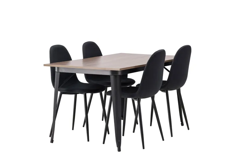 Tempe Matgrupp 140 cm Rektangulär med 4 Polar stolar - Svart - Products - Möbler - Bord & matgrupp - Matgrupp