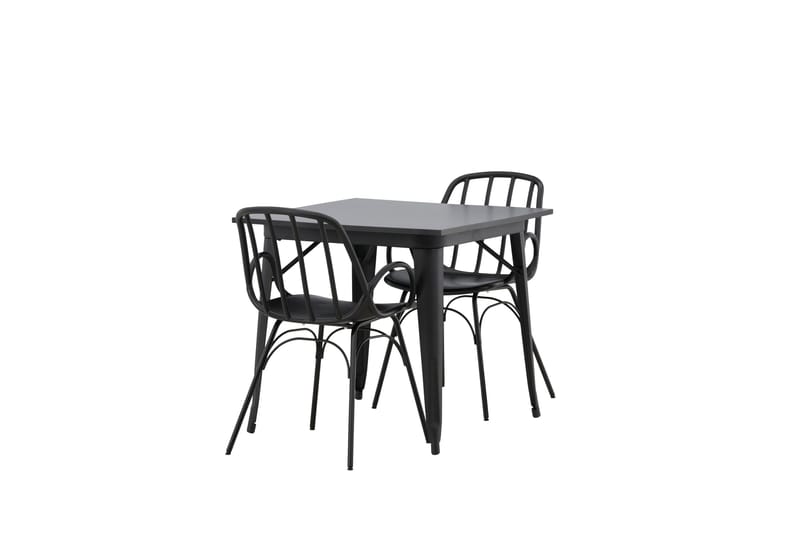 Tempe Matgrupp 80 cm Rektangulär med 2 Dyrön stolar - Svart - Products - Möbler - Bord & matgrupp - Matgrupp