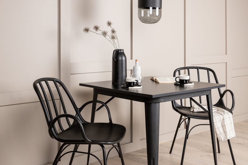 Tempe Matgrupp 80 cm Rektangulär med 2 Dyrön stolar - Svart - Products - Möbler - Bord & matgrupp - Matgrupp