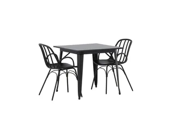Tempe Matgrupp 80 cm Rektangulär med 2 Dyrön stolar - Svart - Products - Möbler - Bord & matgrupp - Matgrupp