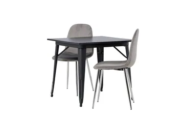 Tempe Matgrupp 80 cm Rektangulär med 2 Eva stolar - Svart - Products - Möbler - Bord & matgrupp - Matgrupp