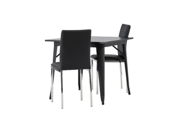 Tempe Matgrupp 80 cm Rektangulär med 2 Lily stolar - Svart - Products - Möbler - Bord & matgrupp - Matgrupp