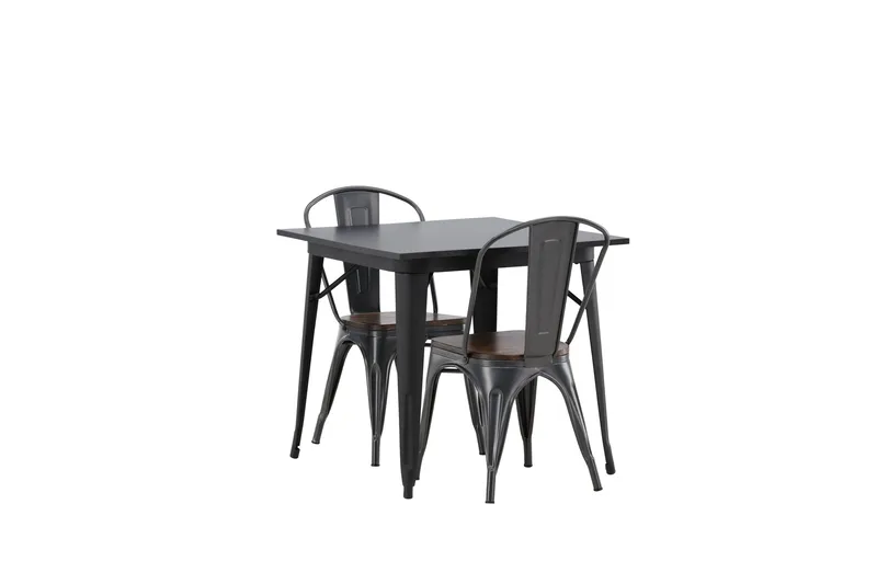 Tempe Matgrupp  80 cm Rektangulär med 2 Tempe stolar - Mörkgrå - Products - Möbler - Bord & matgrupp - Matgrupp