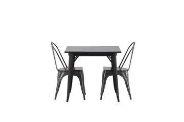 Tempe Matgrupp  80 cm Rektangulär med 2 Tempe stolar - Mörkgrå - Products - Möbler - Bord & matgrupp - Matgrupp