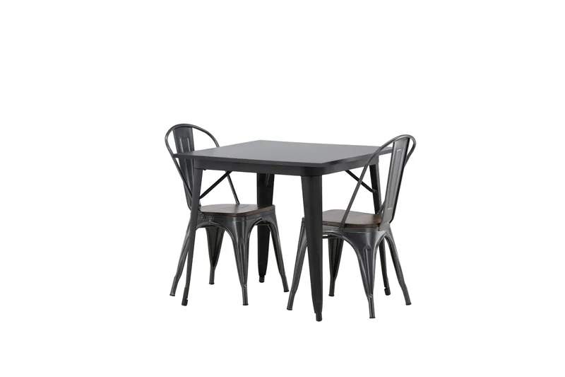 Tempe Matgrupp  80 cm Rektangulär med 2 Tempe stolar - Mörkgrå - Products - Möbler - Bord & matgrupp - Matgrupp