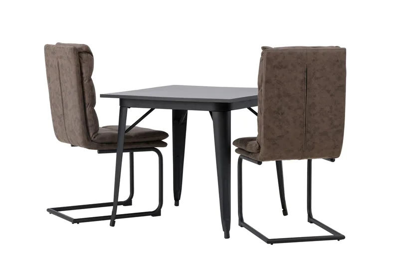 Tempe Matgrupp 80 cm Rektangulär med 2 Zizo stolar - Svart - Products - Möbler - Bord & matgrupp - Matgrupp