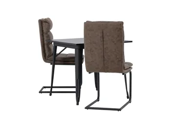 Tempe Matgrupp 80 cm Rektangulär med 2 Zizo stolar - Svart - Products - Möbler - Bord & matgrupp - Matgrupp