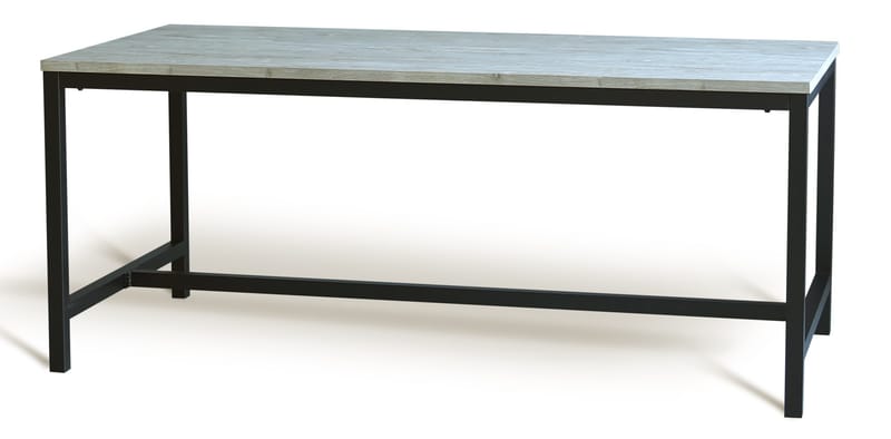 Texas matgrupp med 6 st Texas matstolar Brun PU + Texas matbord whitewash 180x90 cm, Whitewash, brun PU