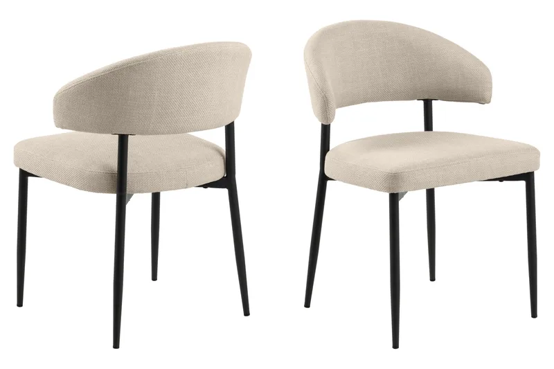 Uppveda Matbord Runt 120 cm med 4 Sawako Stolar - Beige - Products - Möbler - Bord & matgrupp - Matgrupp