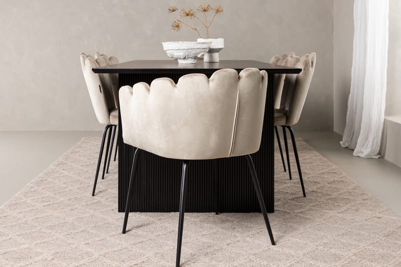 Vail Matgrupp 200 cm Rektangulär med 4 Limhamn stolar - Beige - Products - Möbler - Bord & matgrupp - Matgrupp