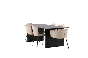 Vail Matgrupp 200 cm Rektangulär med 4 Limhamn stolar - Beige - Products - Möbler - Bord & matgrupp - Matgrupp