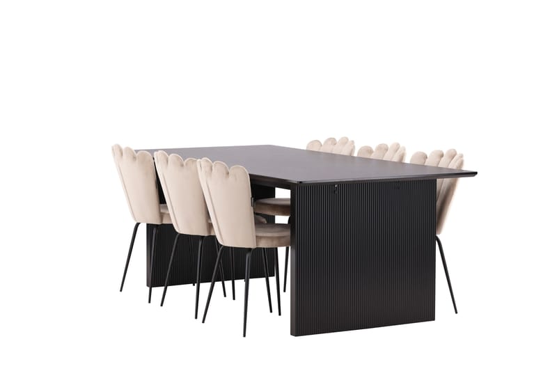 Vail Matgrupp 200 cm Rektangulär med 6 Limhamn stolar - Beige - Products - Möbler - Bord & matgrupp - Matgrupp