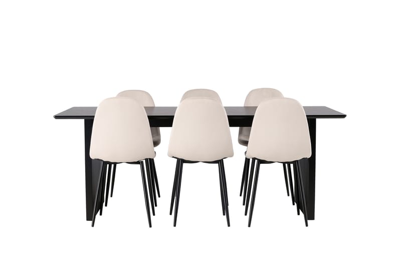 Vail Matgrupp 200 cm Rektangulär med 6 Polar stolar - Beige - Products - Möbler - Bord & matgrupp - Matgrupp