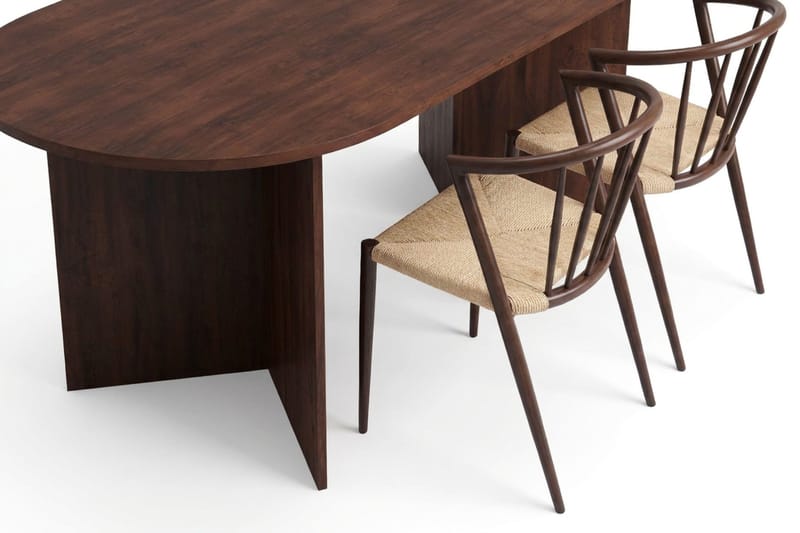 Vera Matgrupp rektangulärt 180 cm Valnöt med 6 Winston Matstolar - Valnöt - Products - Möbler - Bord & matgrupp - Matgrupp