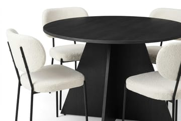 Vera Matgrupp runt 110 cm Svart med 4 Gemmiano Matstolar - Svart - Products - Möbler - Bord & matgrupp - Matgrupp