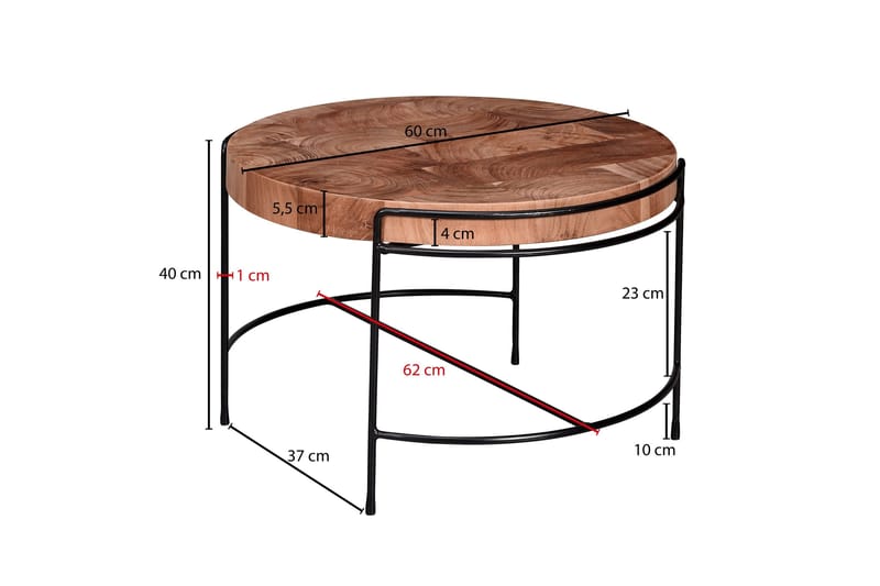 Willowdale Soffbord 62x40 cm Runt - Brun/Svart - Products - Möbler - Bord & matgrupp - Soffbord