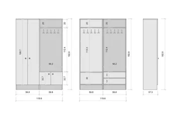 Erickslund Hallmöbelset - Vit - Products - Möbler - Hallmöbler - Möbelset för hall & entre