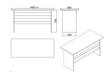 Benich Möbelset Kontor - Teak/Antracit - Products - Möbler - Kontorsmöbler - Möbelset för kontor