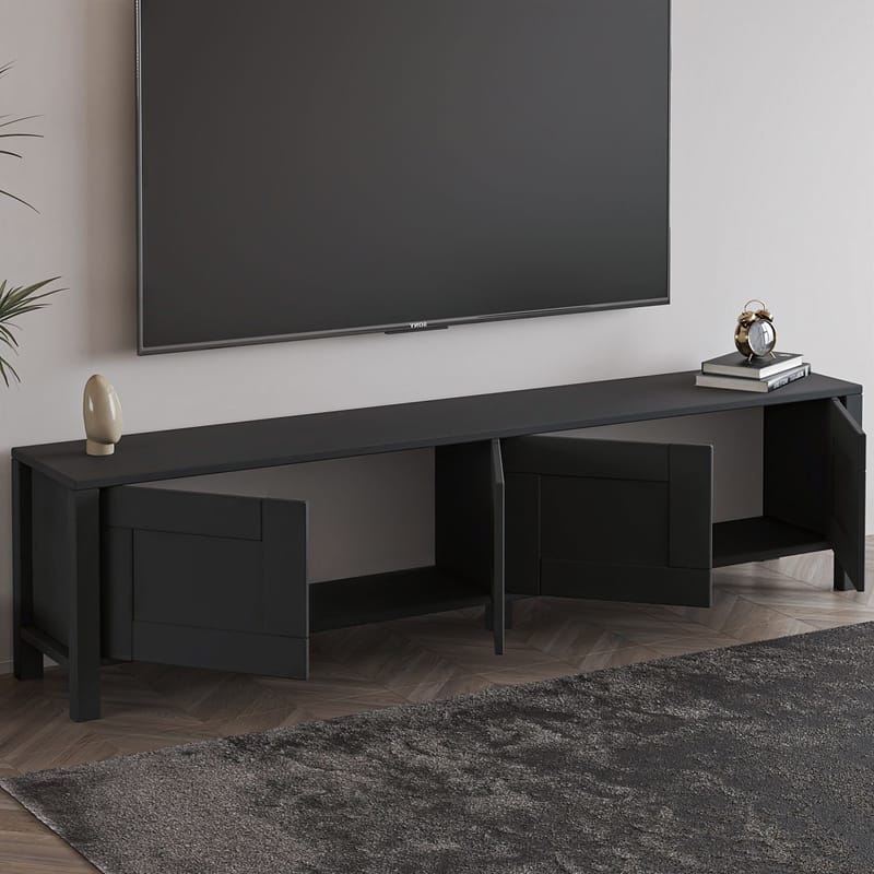 Belor TV-bänk 160x45x35 cm - Antracit - Products - Möbler - TV- & Mediamöbler - TV bänk & mediabänk