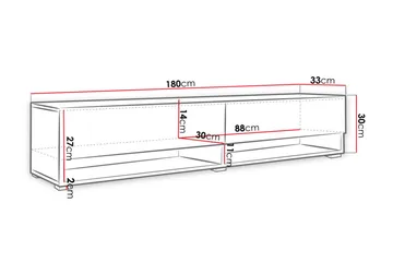 Brya Tv-skåp 180 cm - Vit/Natur - Products - Möbler - TV- & Mediamöbler - TV bänk & mediabänk