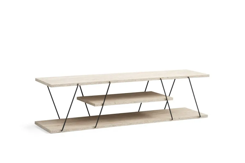 Canaz Tv-bänk 120 cm - Svart/Marmor - Products - Möbler - TV- & Mediamöbler - TV bänk & mediabänk