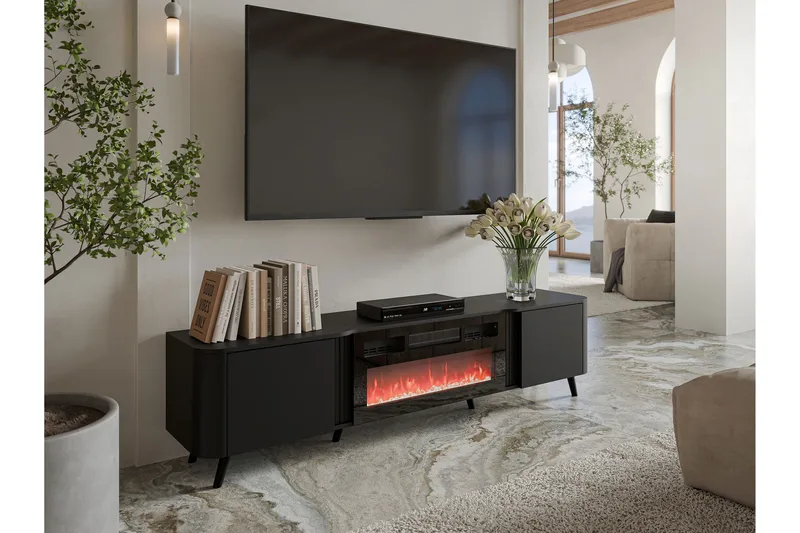 Clement Tv-bänk 200 cm - Svart - Products - Möbler - TV- & Mediamöbler - TV bänk & mediabänk