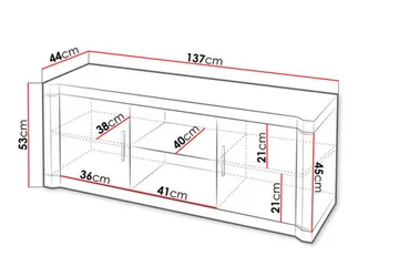 Dallas TV-bänk 137x44x53 cm LED-belysning - Beige/Grå - Products - Möbler - TV- & Mediamöbler - TV bänk & mediabänk
