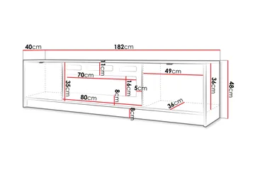 Gudelia Tv-bänk 182 cm - Vit - Products - Möbler - TV- & Mediamöbler - TV bänk & mediabänk