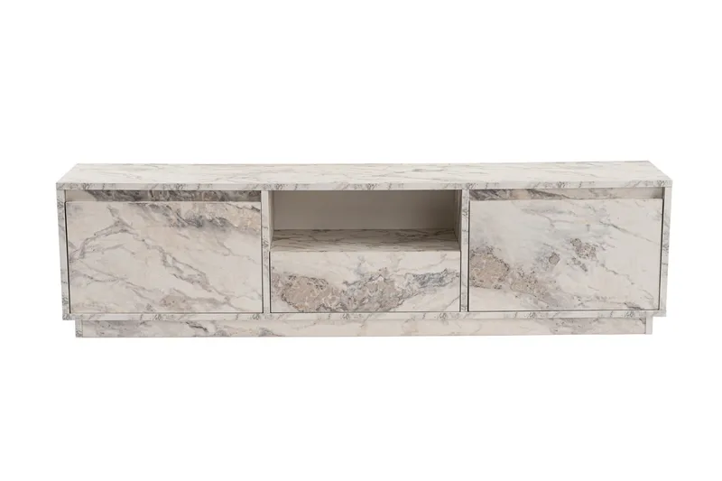 Gulliver Tv-bänk 160x30 cm - Ljus Beige/Marmor - Products - Möbler - TV- & Mediamöbler - TV bänk & mediabänk