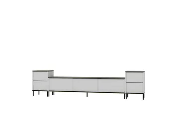 Imaj Tv-bänk 260 cm - Guld/Svart/Vit - Products - Möbler - TV- & Mediamöbler - TV bänk & mediabänk