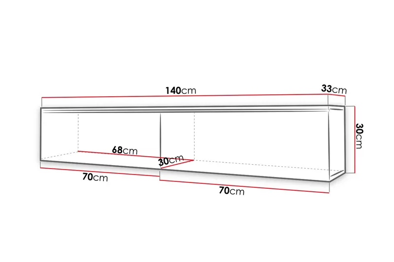 Kanak Tv-bänk 140 cm - Natur/Vit - Products - Möbler - TV- & Mediamöbler - TV bänk & mediabänk
