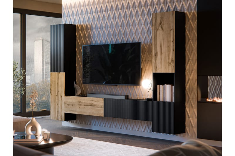 Kangana Tv-möbelset - Svart/Brun - Products - Möbler - TV- & Mediamöbler - TV-möbelset