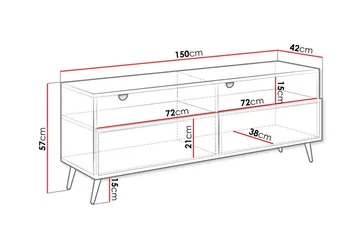 Kintore Tv-skåp 150 cm - Svart - Products - Möbler - TV- & Mediamöbler - TV-skåp