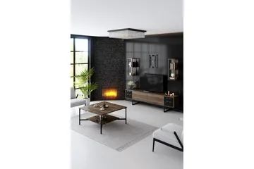 Manchan Tv-möbelset 180 cm - Valnöt/Svart - Products - Möbler - TV- & Mediamöbler - TV bänk & mediabänk