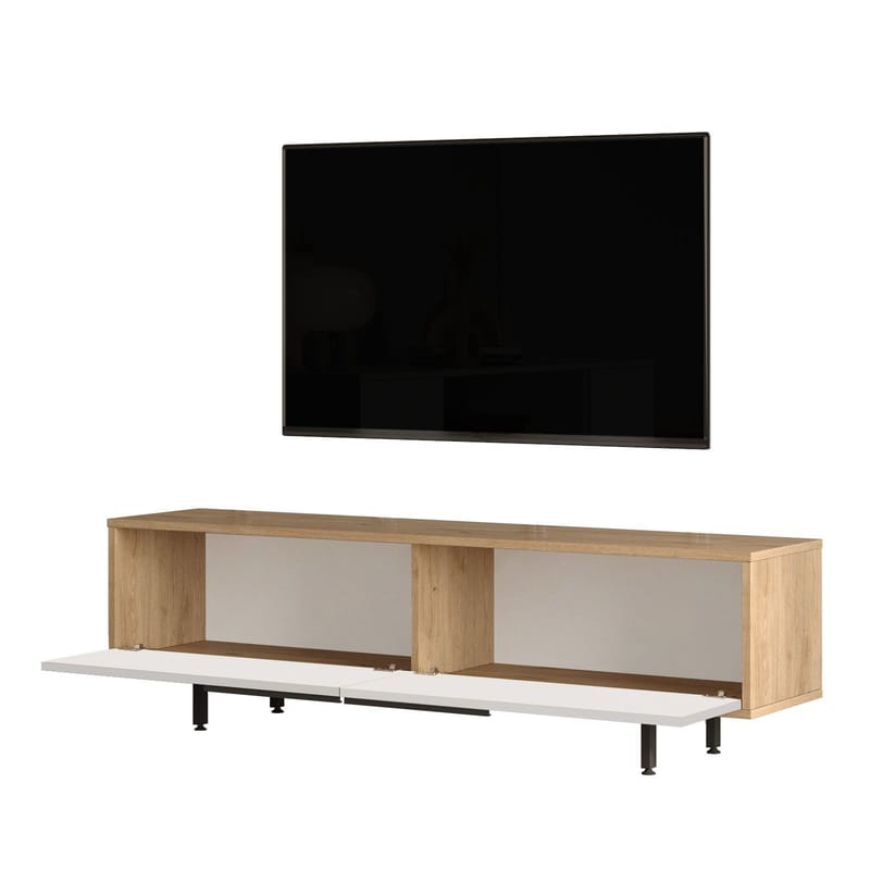 Nilena TV-bänk 160x45,1x35,5 cm - ek, vit - Products - Möbler - TV- & Mediamöbler - TV bänk & mediabänk