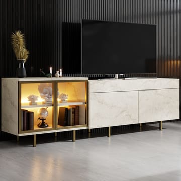 Seyring Tv-bänk 190 cm - Travertin och guld - Products - Möbler - TV- & Mediamöbler - TV bänk & mediabänk