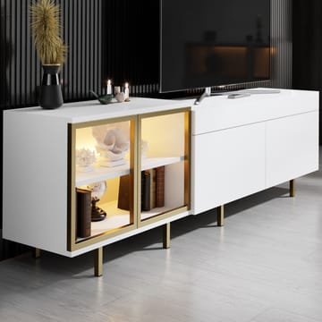 Seyring Tv-bänk 190 cm - Vitt och guld - Products - Möbler - TV- & Mediamöbler - TV bänk & mediabänk