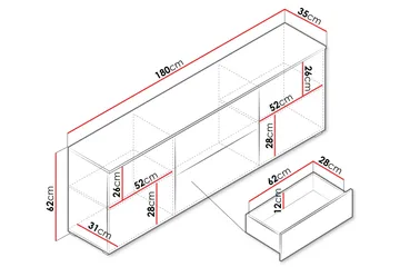Sherie Tv-bänk 180 cm - Brun - Products - Möbler - TV- & Mediamöbler - TV bänk & mediabänk