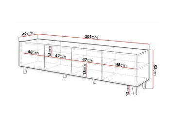 Strontian Tv-skåp 201 cm Scandinavian Choice Black - Products - Möbler - TV- & Mediamöbler - TV-skåp