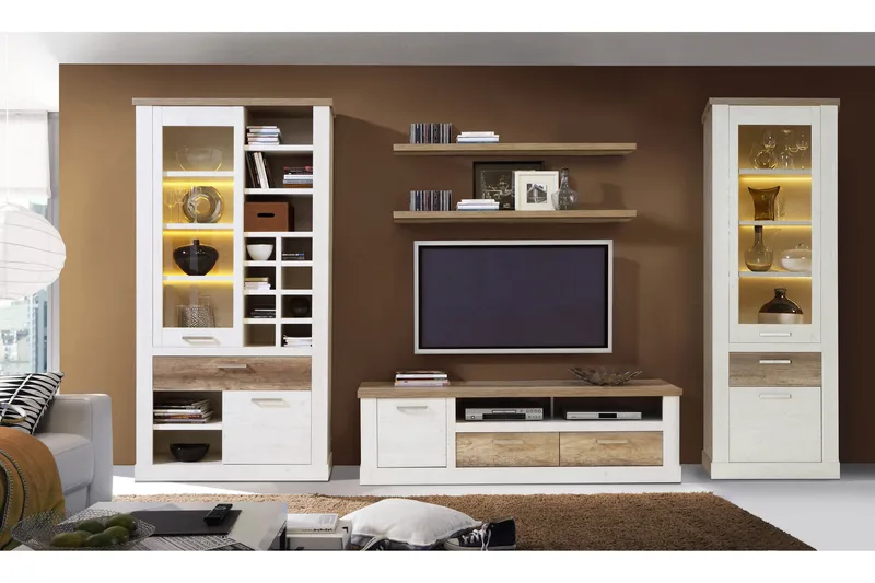 Talebi TV-Bänk 179 cm - Brun/Vit - Products - Möbler - TV- & Mediamöbler - TV bänk & mediabänk