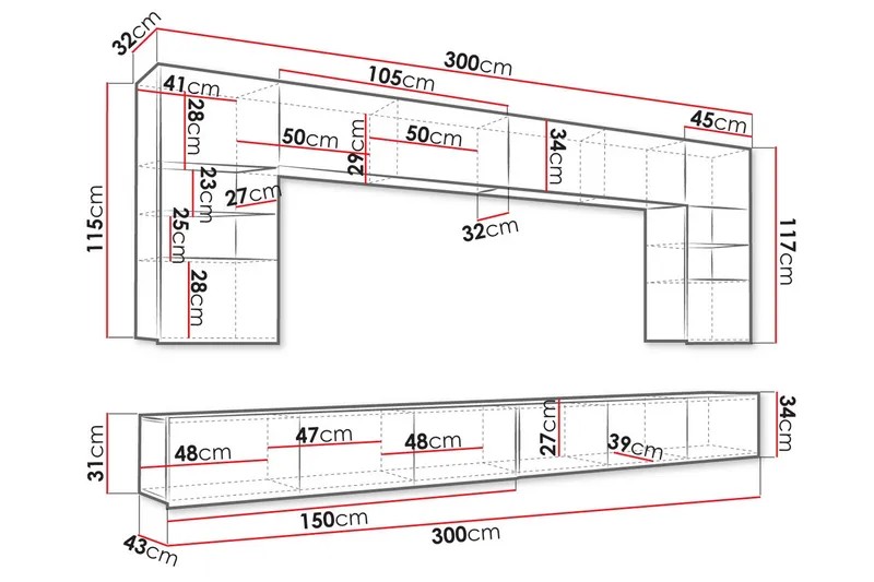Tessan Tv-möbelset - Vit - Products - Möbler - TV- & Mediamöbler - TV-möbelset