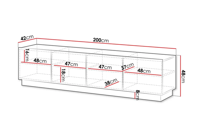 Torvalen Tv-bänk 200 cm - Beige - Products - Möbler - TV- & Mediamöbler - TV bänk & mediabänk