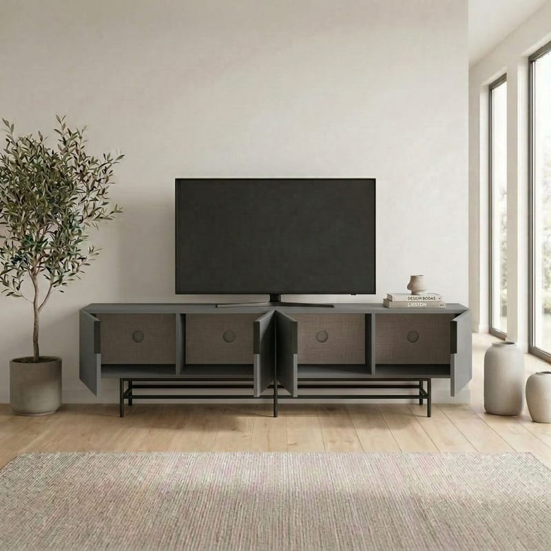 Truvia TV-bänk 200x55x35 cm - Antracit och svart - Products - Möbler - TV- & Mediamöbler - TV bänk & mediabänk