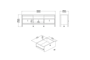 Vallvidera Tv-bänk 151 cm - Vit/Natur - Products - Möbler - TV- & Mediamöbler - TV bänk & mediabänk