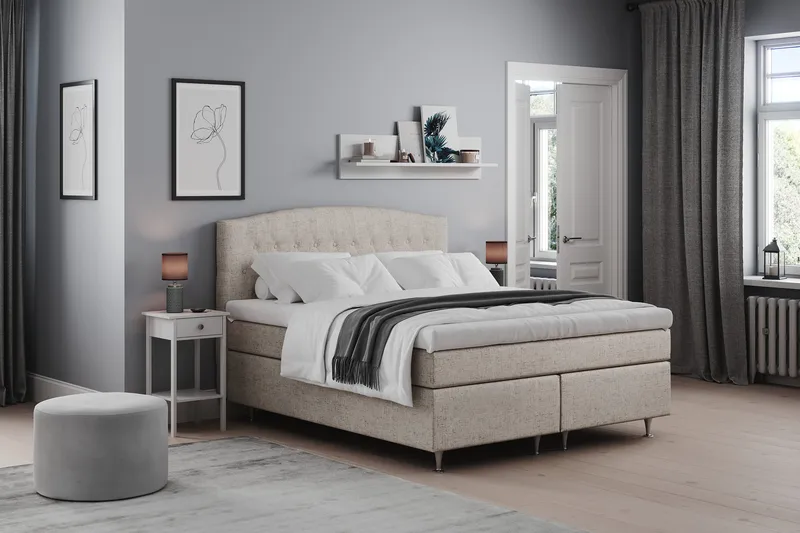 Belda Kontinentalsäng 160x200Fast - Beige - Products - Möbler - Säng - Kontinentalsäng