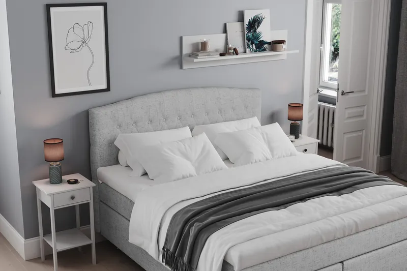 Belda Kontinentalsäng 160x200Fast - Ljusgrå - Products - Möbler - Säng - Kontinentalsäng