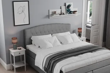 Belda Sängpaket 160x200 Fast - Grå - Products - Möbler - Säng - Kontinentalsäng