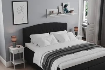 Belda Sängpaket 160x200 Fast - Svart - Products - Möbler - Säng - Kontinentalsäng