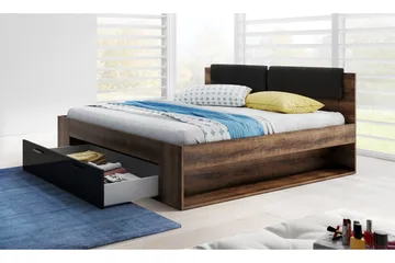 Bovera Sängram 180x200 - Teak/Svart - Products - Möbler - Säng - Säng med förvaring