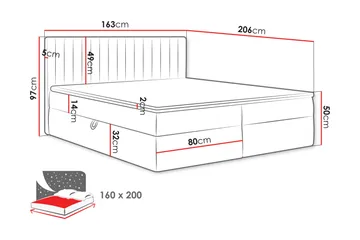 Calrosor Sängpaket Kontinentalsäng med Förvaring 160x200 cm - Rosa - Products - Möbler - Säng - Komplett sängpaket